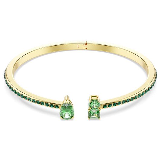 Matrix cuff Mixed cuts, Green, Gold-tone plated 5723576