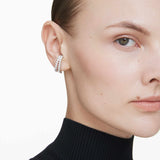 Matrix ear cuffs Round cut, White, Rhodium plated 5705835