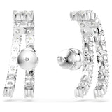 Matrix ear cuffs Round cut, White, Rhodium plated 5705835