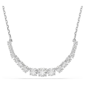 Matrix necklace Gradient of round cuts, White, Rhodium plated 5705396
