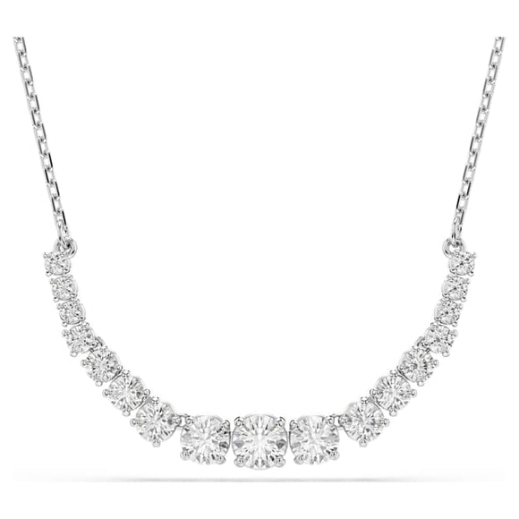 Matrix necklace Gradient of round cuts, White, Rhodium plated 5705396