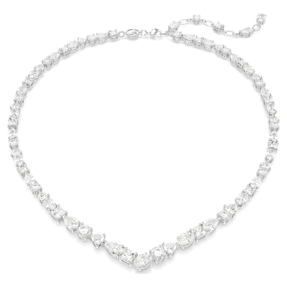 Mesmera necklace Mixed cuts, White, Rhodium plated 5665242