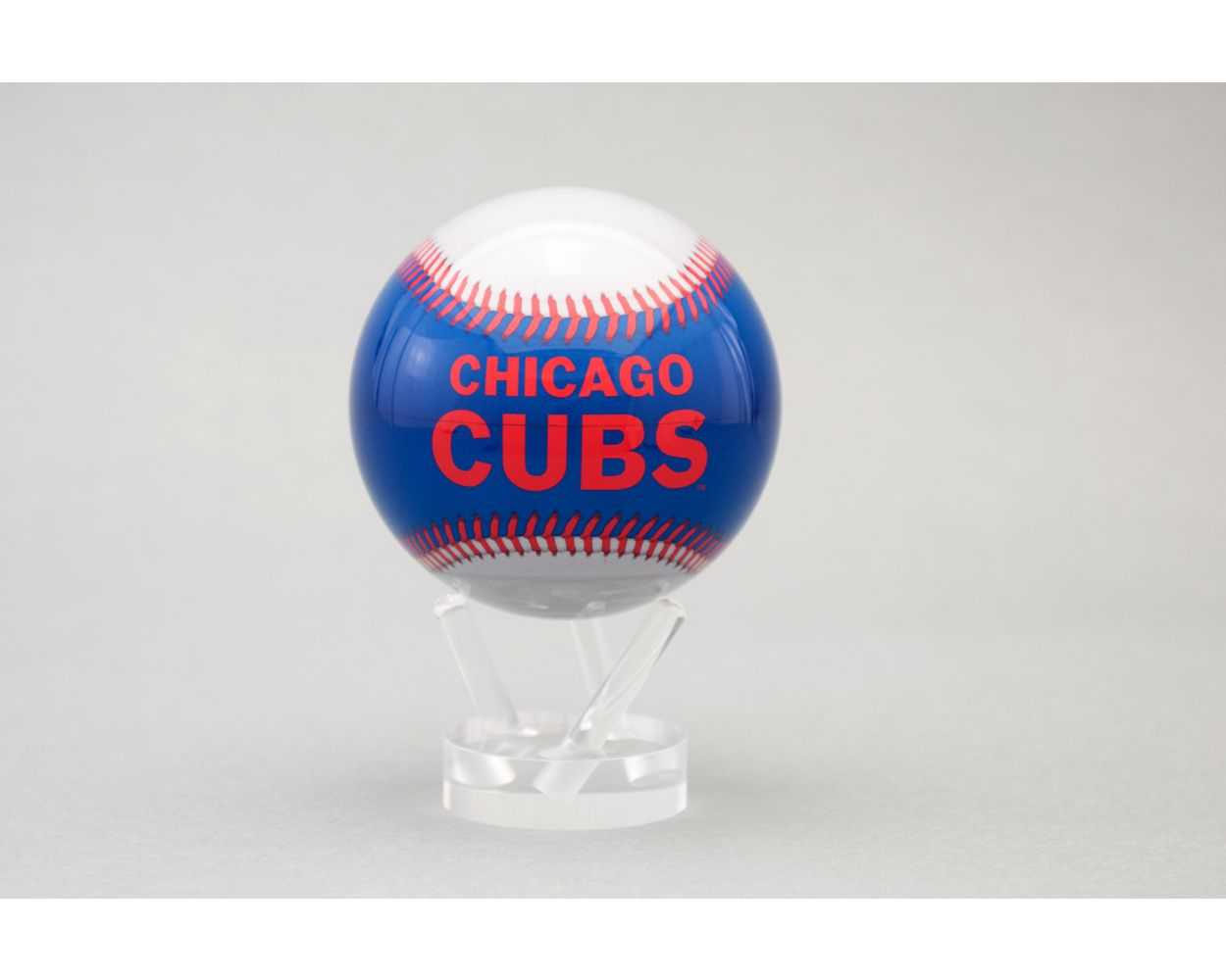 A 4.5 inch MLB Chicago Cubs MOVA Globe, featuring a rotating baseball with the team's name, displayed on a clear stand.