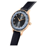 Octea Nova watchSwiss Made, Leather strap, Black, Rose gold-tone finish 5650033