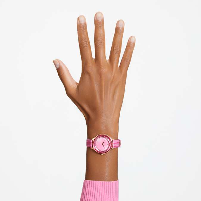 Pink, Rose gold-tone finish on hand