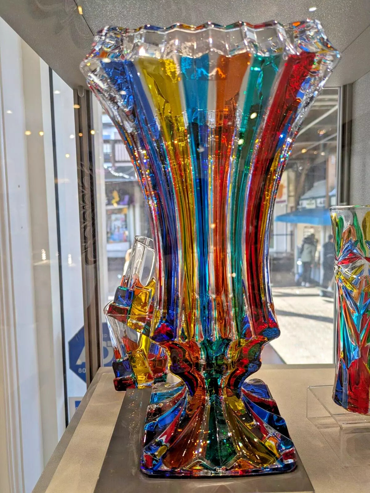 Murano CC Zecchin Large multi color Vase 12" tall 