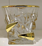 24KT GOLD GLACIER WHISKY GLASSES 3.5" Tall