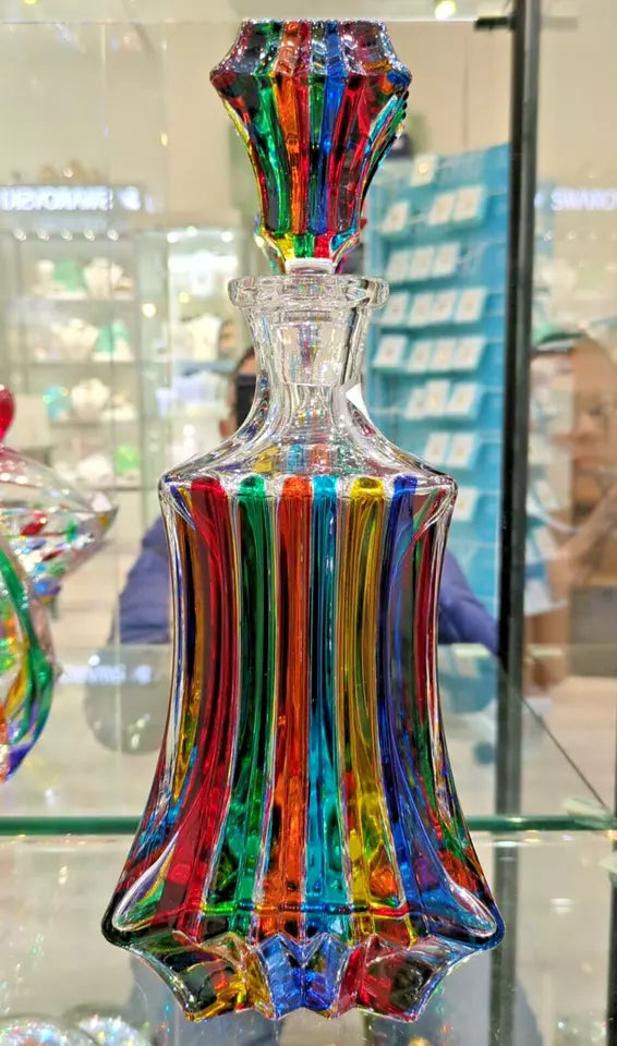 Murano decanter with glass lid.
