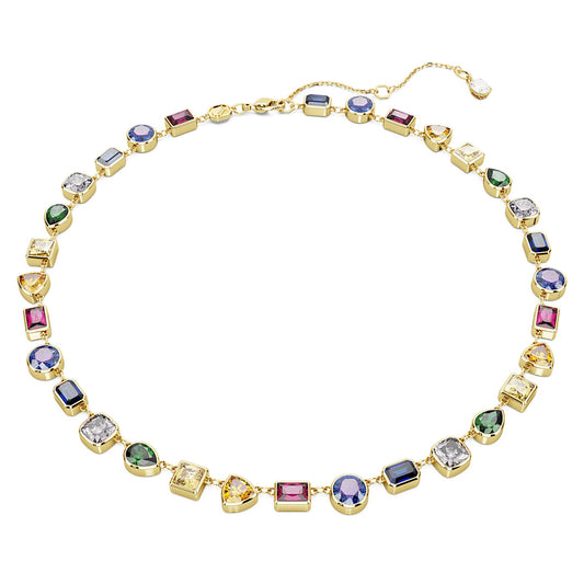 Stilla necklace Mixed cuts, Multicolored, Gold-tone plated 5662915