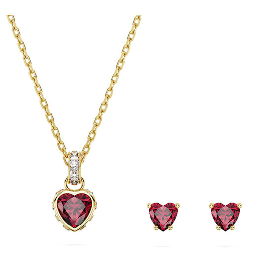 Stilla set Heart, Red, Gold-tone plated 5684506