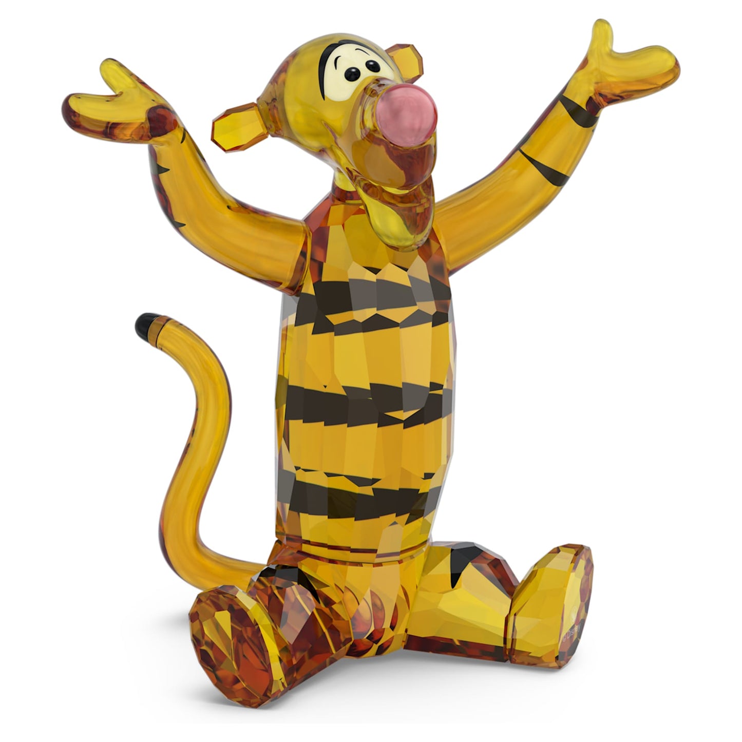 Crystal figurine of a tigger with a white background
