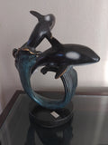 Orca Pair on Wave Wave Sculpture by SPI