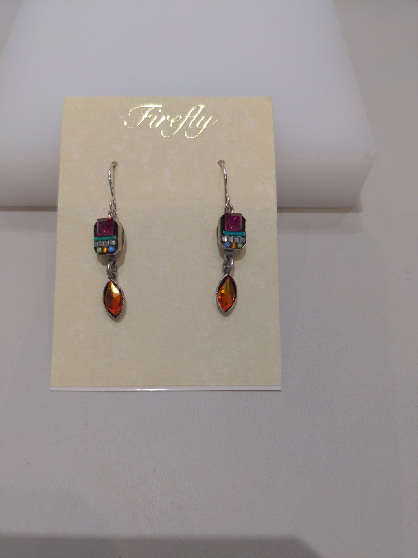 A pair of multi color stone earring