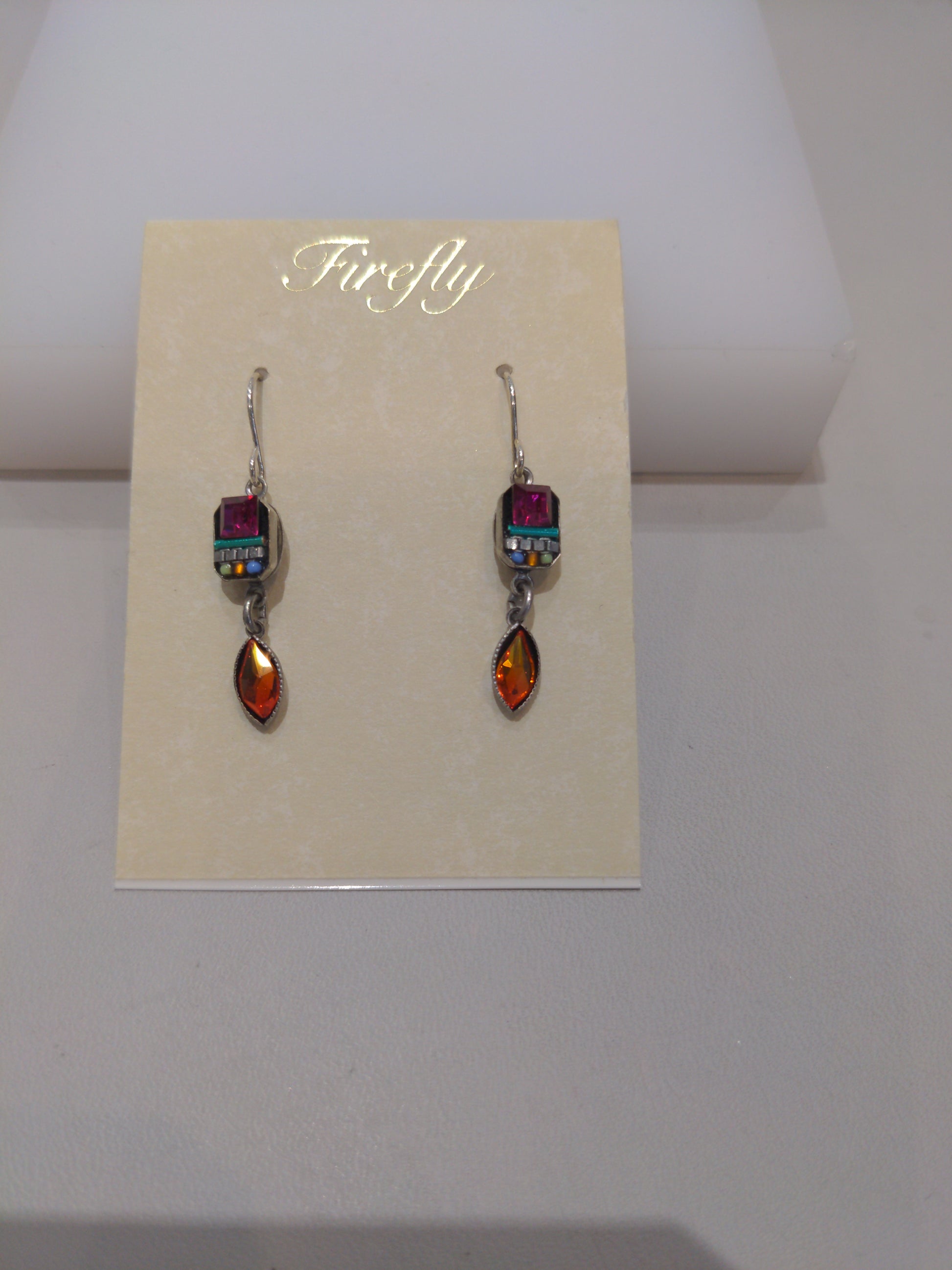 A pair of multi color stone earring