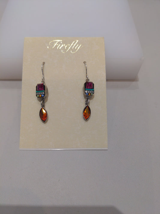 A pair of multi color stone earring