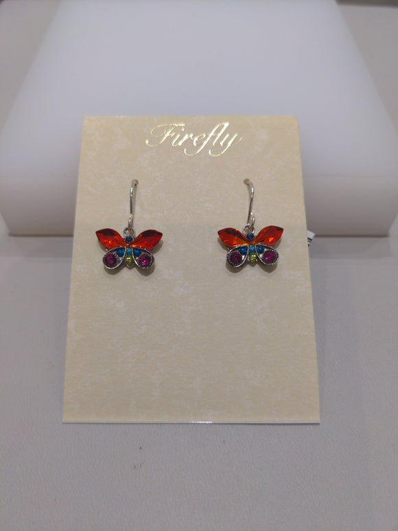 FIREFLY JEWELRY 7789-MC Butterfly EARRING Multicolor New Silver Wire