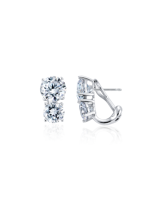 2 STONE POST EARRINGS FINISHED IN PURE PLATINUM SKU: 9012104E00CZ