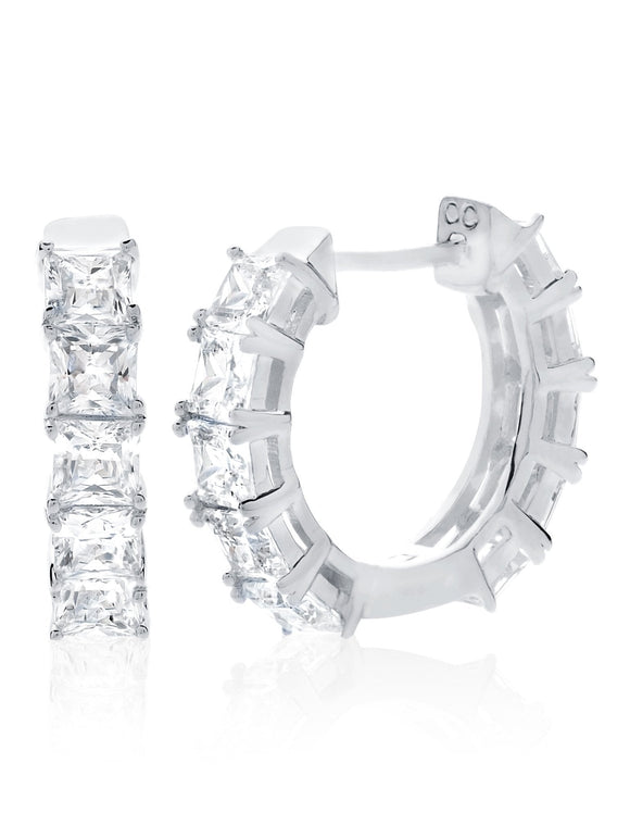 PRINCESS HOOP EARRINGS FINISHED IN PURE PLATINUM 9010504E00CZ