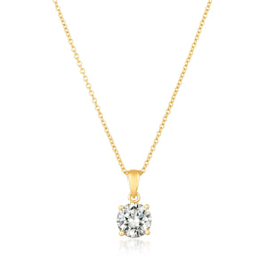 ROYAL BRILLIANT CUT PENDANT NECKLACE FINISHED IN 18KT YELLOW GOLD SKU: 3011209N16CZ