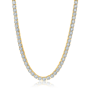 CLASSIC TENNIS NECKLACE FINISHED IN 18KT YELLOW GOLD - 18"