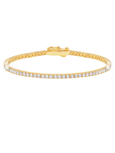 CLASSIC SMALL BRILLIANT TENNIS BRACELET FINISHED IN 18KT YELLOW GOLD 305351B65CZ