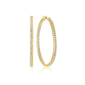 Classic Inside Out Hoop Earrings Finished in 18kt Yellow Gold - 1.3" diameter 309308E00CZ