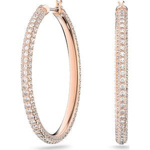 Stone hoop earrings Pink, Rose gold-tone plated 5383938