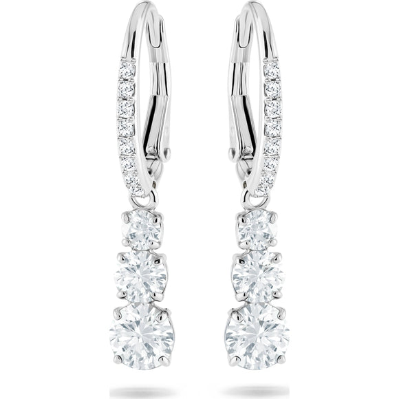 Attract Trilogy earrings White, Rhodium plated 5416155