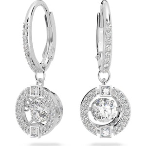 Swarovski Sparkling Dance earrings Round, White, Rhodium plated 5504652