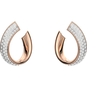 Exist hoop earrings, Small, White, Rose gold-tone plated 5636448