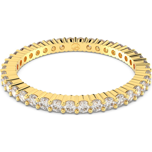 Vittore ring, Round cut, White, Gold-tone plated