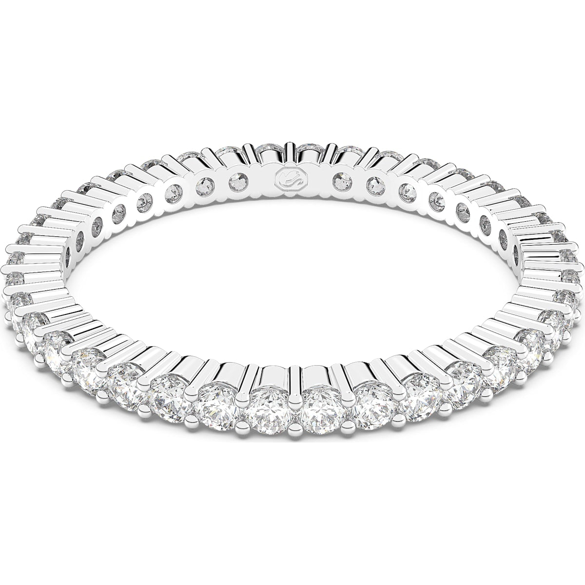 Vittore ring, Round cut, White, Rhodium plated