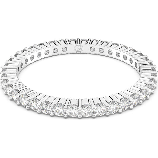 Vittore ring, Round cut, White, Rhodium plated