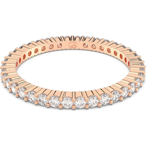 Vittore ring, Round cut, White, Rose gold-tone plated