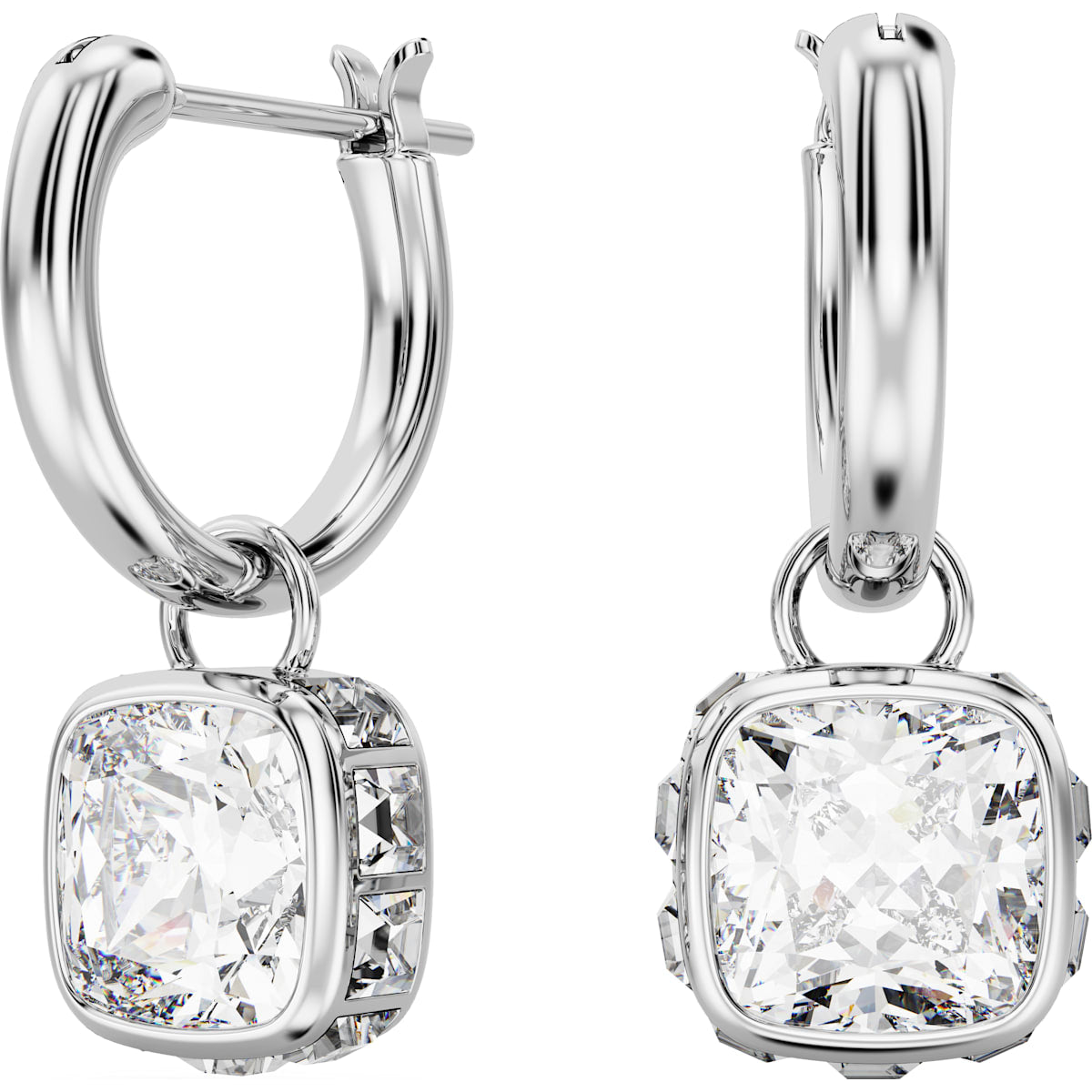 Stilla drop earrings, Square cut, White, Rhodium plated
5662919