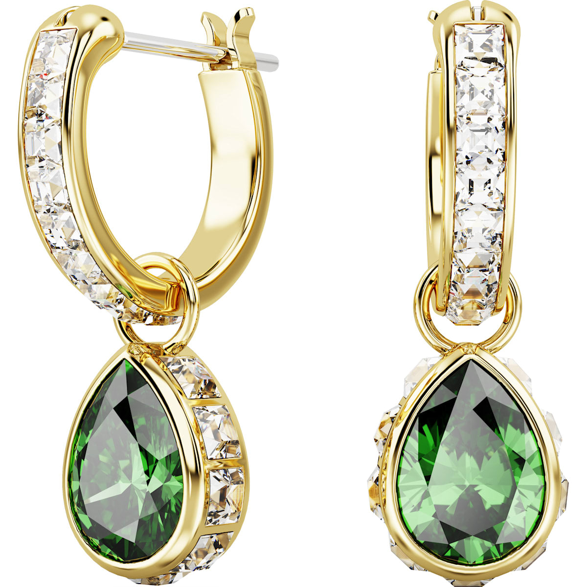 Stilla drop earrings, Pear cut, Green, Gold-tone plated
5662922