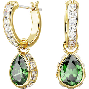 Stilla drop earrings, Pear cut, Green, Gold-tone plated
5662922