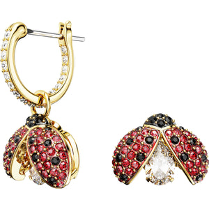 Idyllia drop earrings, Ladybug, Red, Gold-tone plated 5666131