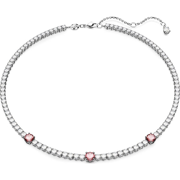 Matrix Tennis necklace, Mixed cuts, Pink, Rhodium plated
5666165