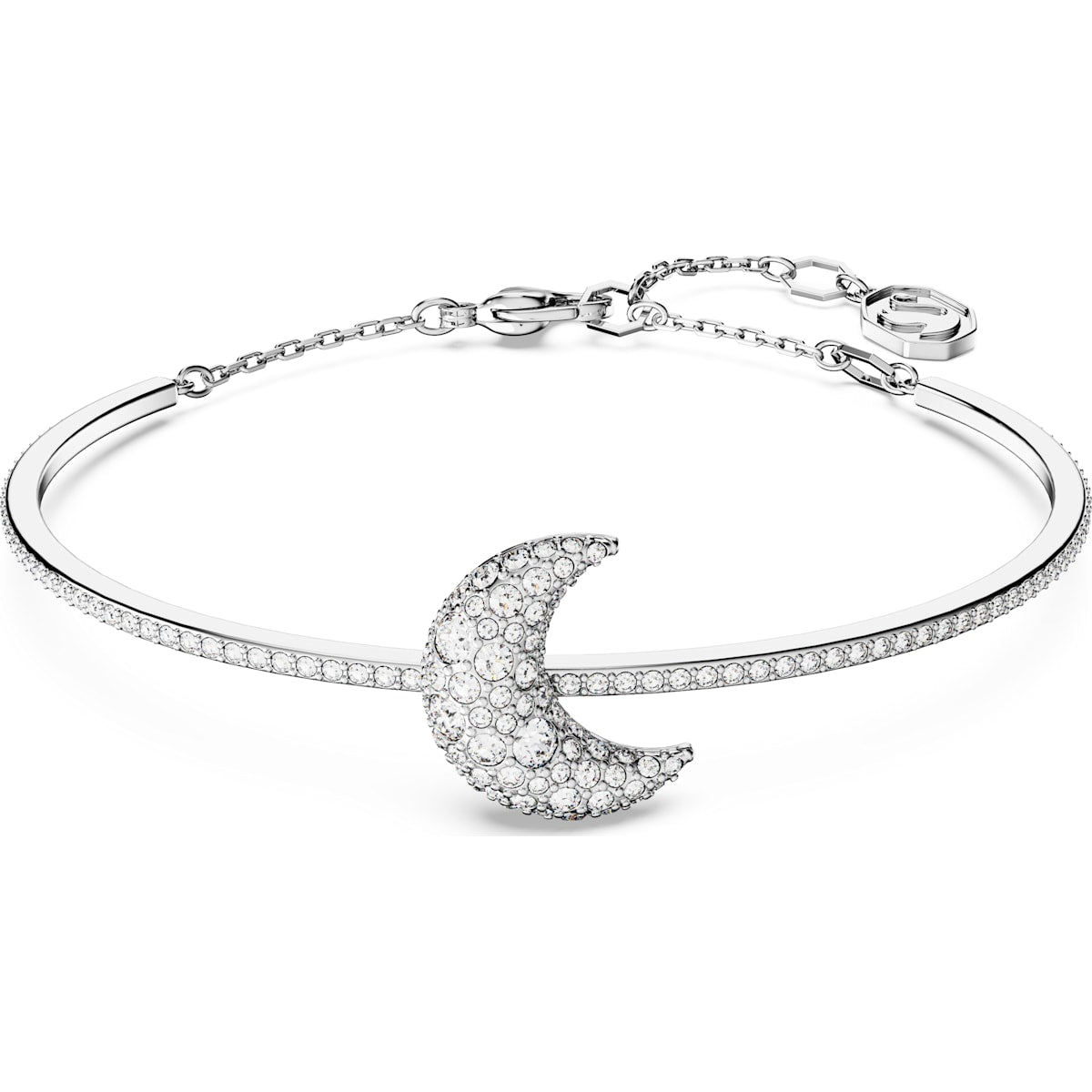 Luna bangle, Moon, White, Rhodium plated
5666175