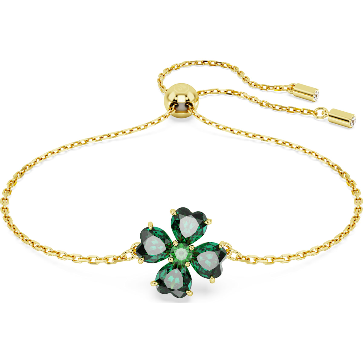 Idyllia bracelet, Mixed cuts, Clover, Green, Gold-tone plated
5666585
