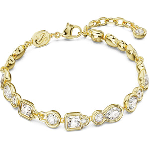 Dextera bracelet, Mixed cuts, White, Gold-tone plated
5667044