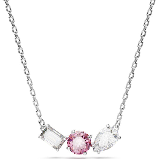 Mesmera pendant, Mixed cuts, Pink, Rhodium plated 5668275