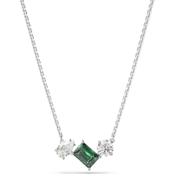 Mesmera pendant, Mixed cuts, Green, Rhodium plated
5668278