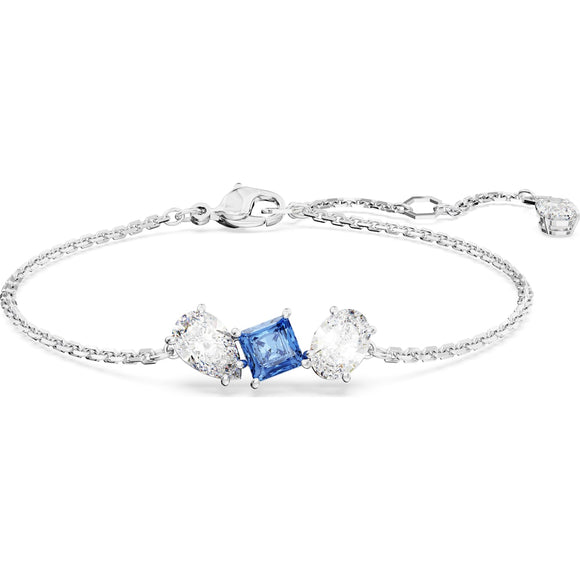 Mesmera bracelet, Mixed cuts, Blue, Rhodium plated
5668359