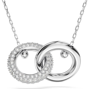 Dextera pendant, Interlocking loop, White, Rhodium plated
5670251