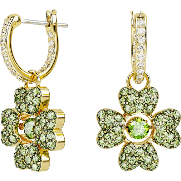 Idyllia drop earrings, Clover, Green, Gold-tone plated
5670664