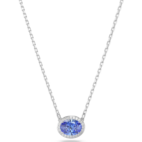 Constella necklace, Oval cut, Blue, Rhodium plated 5671809