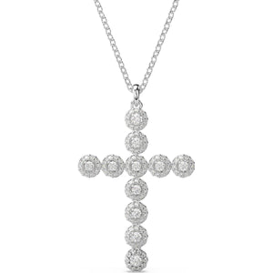 Insigne pendant, Mixed cuts, Cross, White, Rhodium plated 5675573