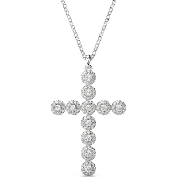 Insigne pendant, Mixed cuts, Cross, White, Rhodium plated 5675573